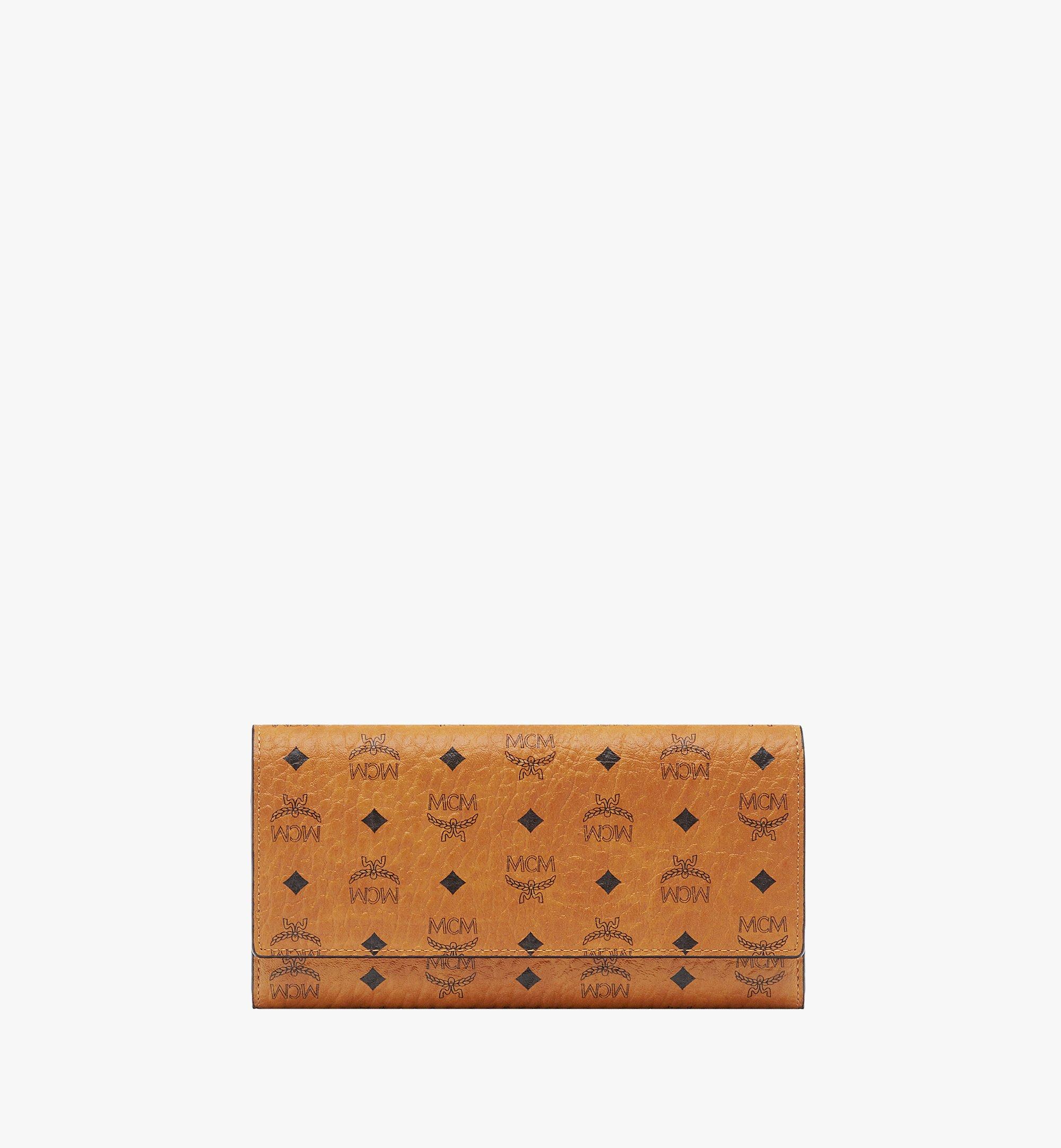 MCM Trifold Wallet in Visetos Original Cognac MYLAAVI01CO001 Alternate View 1