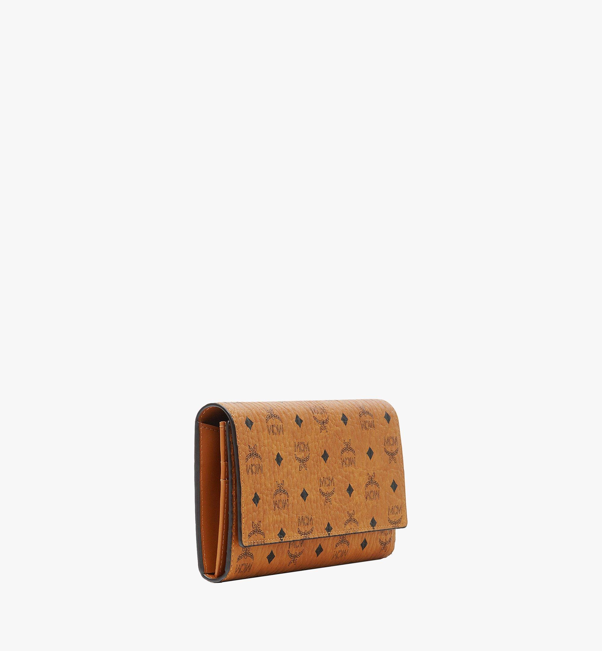 MCM Trifold Wallet in Visetos Original Cognac MYLAAVI01CO001 Alternate View 1