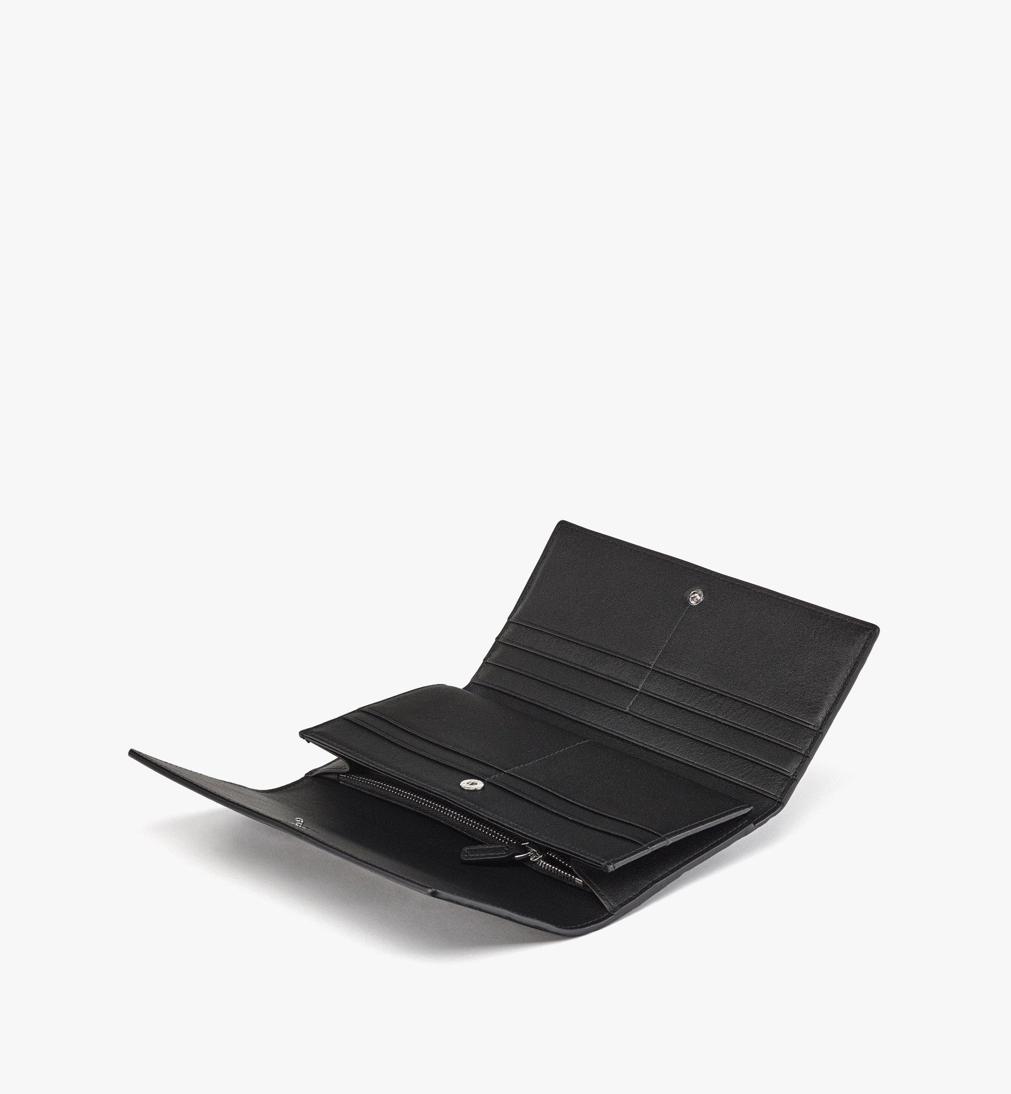 MCM Aren Continental Wallet in Embossed Monogram Leather Black MYLDATA08BK001 Alternate View 1