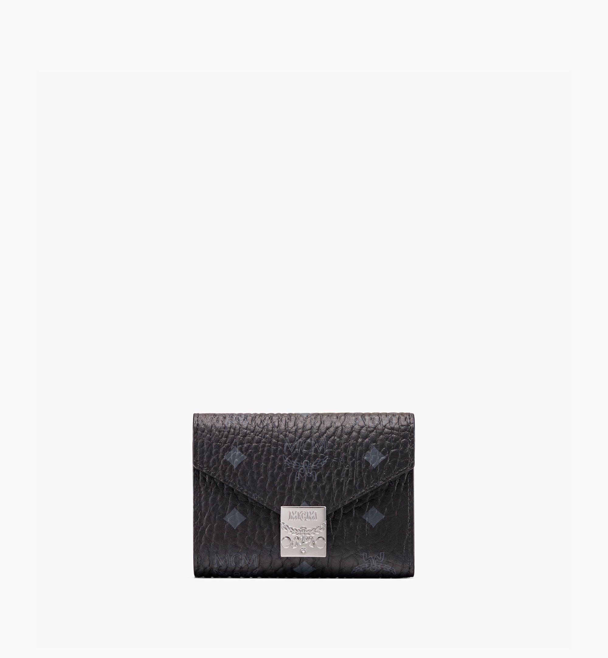 MCM Tracy Trifold Wallet in Visetos Black MYSAAPA02BK001 Alternate View 1