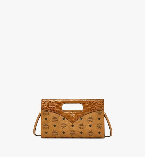 Diamond Tote in Visetos and Croco-Embossed Leather