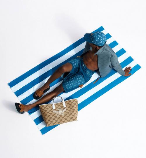 MEDIUM HIMMEL SHOPPER IN LAURETOS RAFFIA JACQUARD